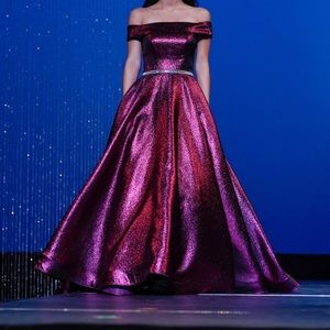 Raspberry MacDuggal Designer Prom/Pageant Dress